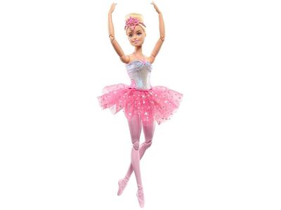 Boneca Barbie Bailarina Luzes Brilhantes Rosa