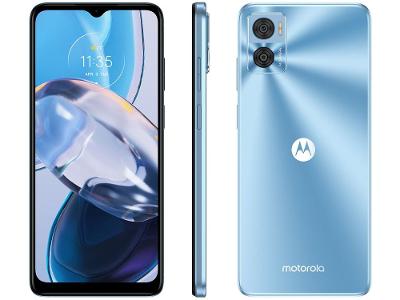Smartphone Motorola Moto E22 64GB Azul 4G 4GB RAM 6,5” Câm. Dupla + Selfie 5MP Dual Chip