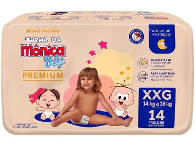 Fralda Turma da Mônica Baby Premium Jumbo Tam. XXG 14 a 18kg 14 Unidades