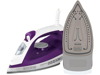 Ferro de Passar Roupa a Vapor e a Seco Black + Decker Steam Plus FX2500 Branco e Roxo