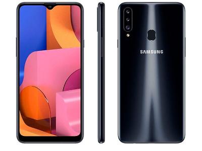 Smartphone Samsung Galaxy A20s 32GB Preto 4G - 3GB RAM Tela 6,5” Câm. Tripla + Câm. Selfie 8MP