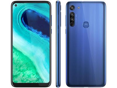 Smartphone Motorola Moto G8 64GB Azul Capri 4G 4GB RAM Tela 6,4” Câm. Tripla + Câm. Selfie 8MP