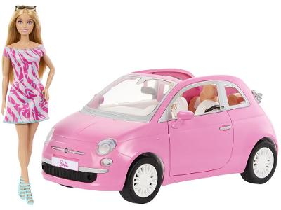 Carro da Barbie Fiat 500 Mattel com Acessórios
