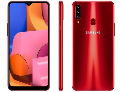 Smartphone Samsung Galaxy A20s 32GB Vermelho 4G - 3GB RAM Tela 6,5” Câm. Tripla + Câm. Selfie 8MP