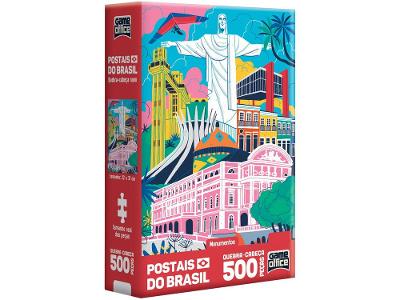 Quebra-cabeça 500 Peças Postais do Brasil