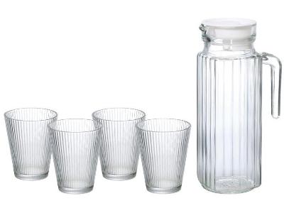 Conjunto de Jarra 1L e Copos 220ml de Vidro Hauskraft Esme 5 Peças