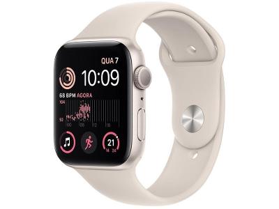 Apple Watch SE 2ª geração GPS Caixa Estelar de Alumínio 44mm Pulseira Esportiva Estelar