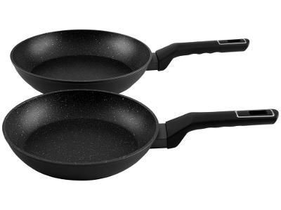 Conjunto de Frigideiras Brinox de Alumínio Ceramic Life Carbon Preta 2 Peças