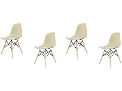 Jogo de Cadeira de Polipropileno Empório Tiffany Eames DSW-INJ 4 Peças