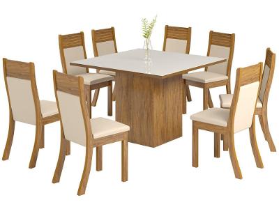 Mesa de Jantar 8 Cadeiras Quadrada