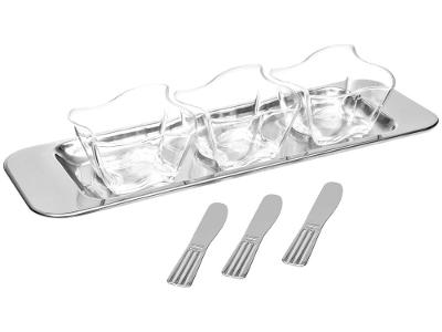 Petisqueira Inox Retangular 7 Peças Forma
