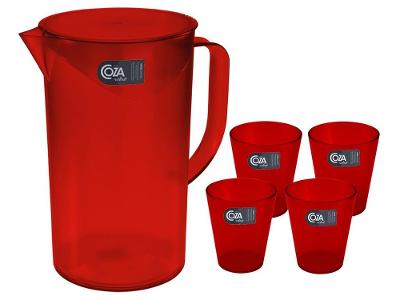 Conjunto de Jarra 2L e Copos 300ml Coza
