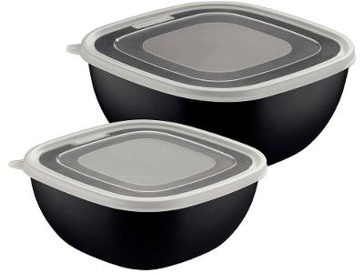 Jogo de Potes Hermético Tramontina com Tampa Quadrado 2L e 4L Burger 2 Peças