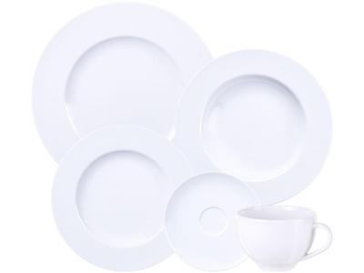 Aparelho de Jantar 20 Peças Tramontina Redondo Porcelana Branco Maria Augusta