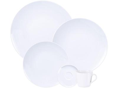 Aparelho de Jantar Chá 20 Peças Tramontina Redondo Porcelana Branco Leonora