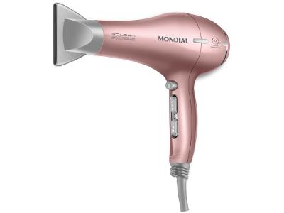 Secador de Cabelo Profissional Mondial SCP-03 Golden Rose Íons Turmalina 2000W 2 Velocidades
