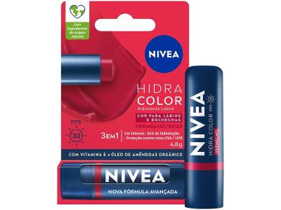 Hidratante Labial Nivea Hidra Color Vermelho 4,8g