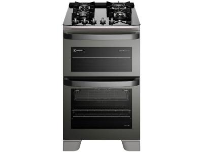 Fogão 4 Bocas Electrolux Cinza Duplo Forno com Timer FE4AD
