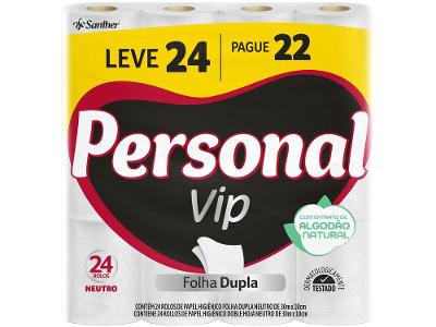 Papel Higiênico Folha Dupla Personal Vip 24 Rolos 30m