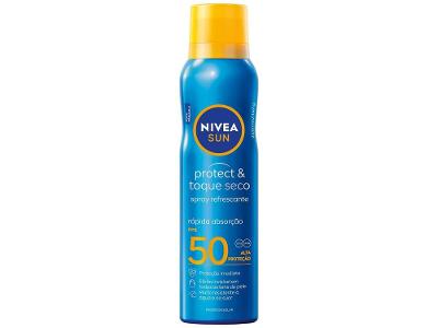 Protetor Solar Corporal Nivea Sun Spray FPS 50 Protect e Toque Seco 200ml