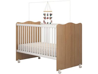Berço Naturalle e Branco Móveis Estrela Baby Lolly