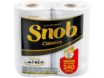 Papel Toalha Folha Dupla Santher Snob Clássica 2 Unidades 240 Folhas