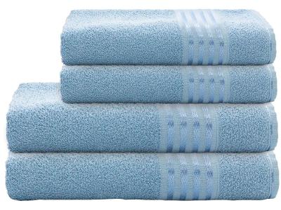Jogo de Toalhas de Banho e Rosto Camesa Decor Azul 4 Peças