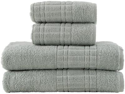 Jogo de Toalhas de Banho e Rosto Camesa 100% Algodão Loft Cinza Limestone 4 Peças