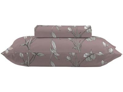 Jogo de Cama Solteiro 100% Algodão Camesa 120 Fios Super Cotton Rosa 2 Peças