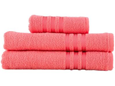 Jogo de Toalhas de Banho e Rosto Dohler 100% Algodão Priori Pink 3 Peças
