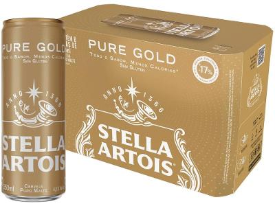 Cerveja Stella Artois Pure Gold Puro Malte 8 Unidades Lata 350ml