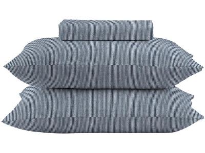 Jogo de Cama Casal 100% Algodão Camesa 120 Fios Super Cotton Azul 3 Peças