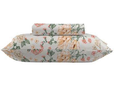 Jogo de Cama Solteiro 100% Algodão Camesa 120 Fios Super Cotton Amarelo e Verde 2 Peças