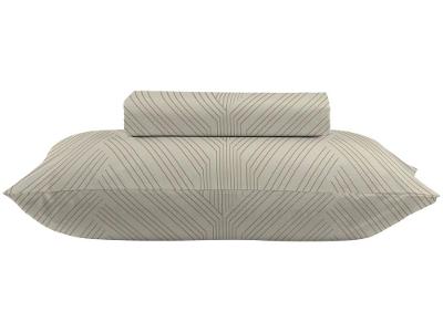 Jogo de Cama Solteiro 100% Algodão Camesa 120 Fios Super Cotton Bege 2 Peças