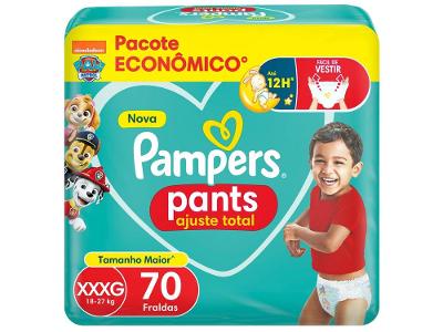 Fralda Calça Pampers Ajuste Total Tam XXXG até 27kg 70 Unidades