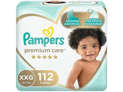 Fralda Pampers Premium Care Tam XXG 14 a 18kg 122 Unidades
