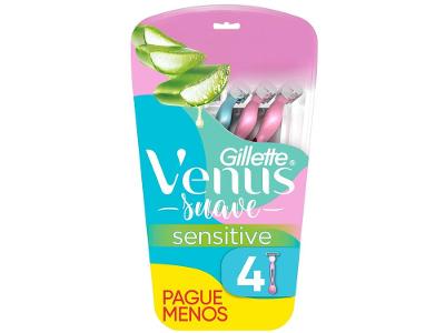 Aparelho de Depilação Gillette Venus Suave Sensitive 4 Unidades