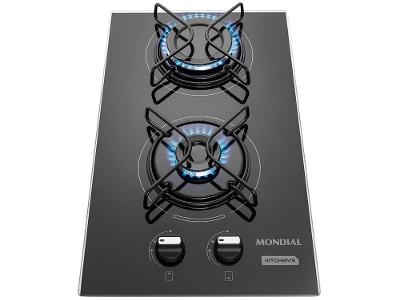 Cooktop 2 Bocas a Gás GLP Mondial Preto Acendimento Automático Portátil CTG-04