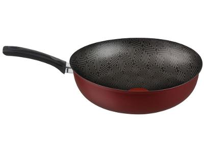 Panela Wok Antiaderente Rochedo de Alumínio Facilita Vermelho 28cm