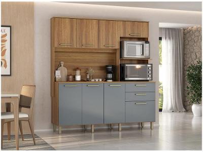 Cozinha Compacta Luciane Luna 8 Portas 2 Gavetas com Torre Quente - Opcional para Pia