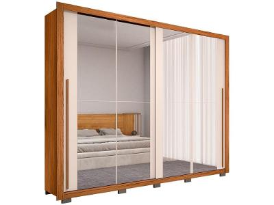 Guarda-roupa Casal com Espelho 4 Gavetas 2 Portas Caemmun Praticus