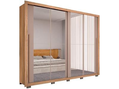 Guarda-roupa Casal com Espelho 4 Gavetas 2 Portas Caemmun Praticus