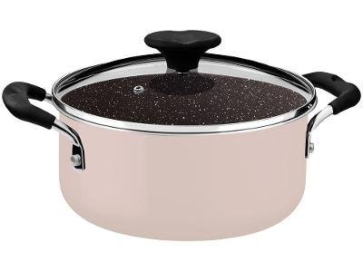 Caçarola Tramontina de Alumínio 24cm 4,8L Rosa Trufado Tunis
