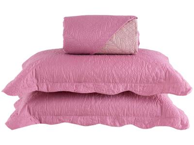 Colcha Casal Jolitex Ultrasonic Dyuri Rosa Chá 3 Peças