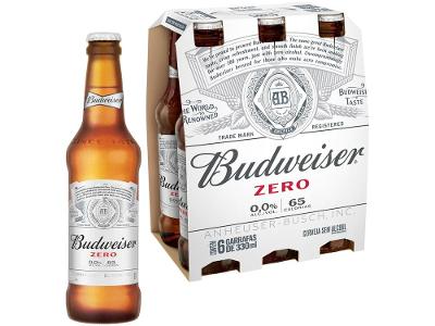Cerveja Budweiser Zero sem Álcool 6 Garrafas 330ml