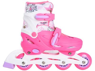 Patins in Line Infantil Princess Lulie Sport ML005 Rosa com Acessórios
