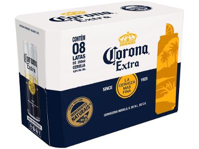 Cerveja Corona Extra Pilsen 8 Unidades Lata 350ml