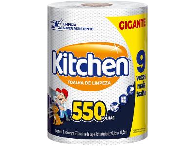 Papel Toalha Folha Dupla Gigante Softys Kitchen 550 Folhas