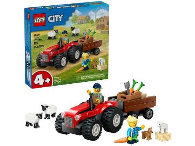 LEGO Trator de Fazenda Vermelho com Trailer e 