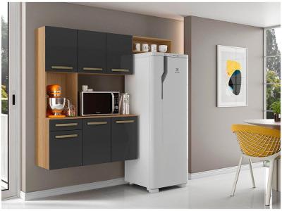 Cozinha Compacta Aramóveis Carol com Balcão 6 Portas 1 Gaveta